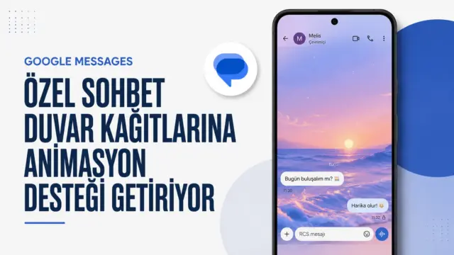 Google Messages uygulamasında animasyonlu GIF destekli sohbet duvar kağıdı özelliği