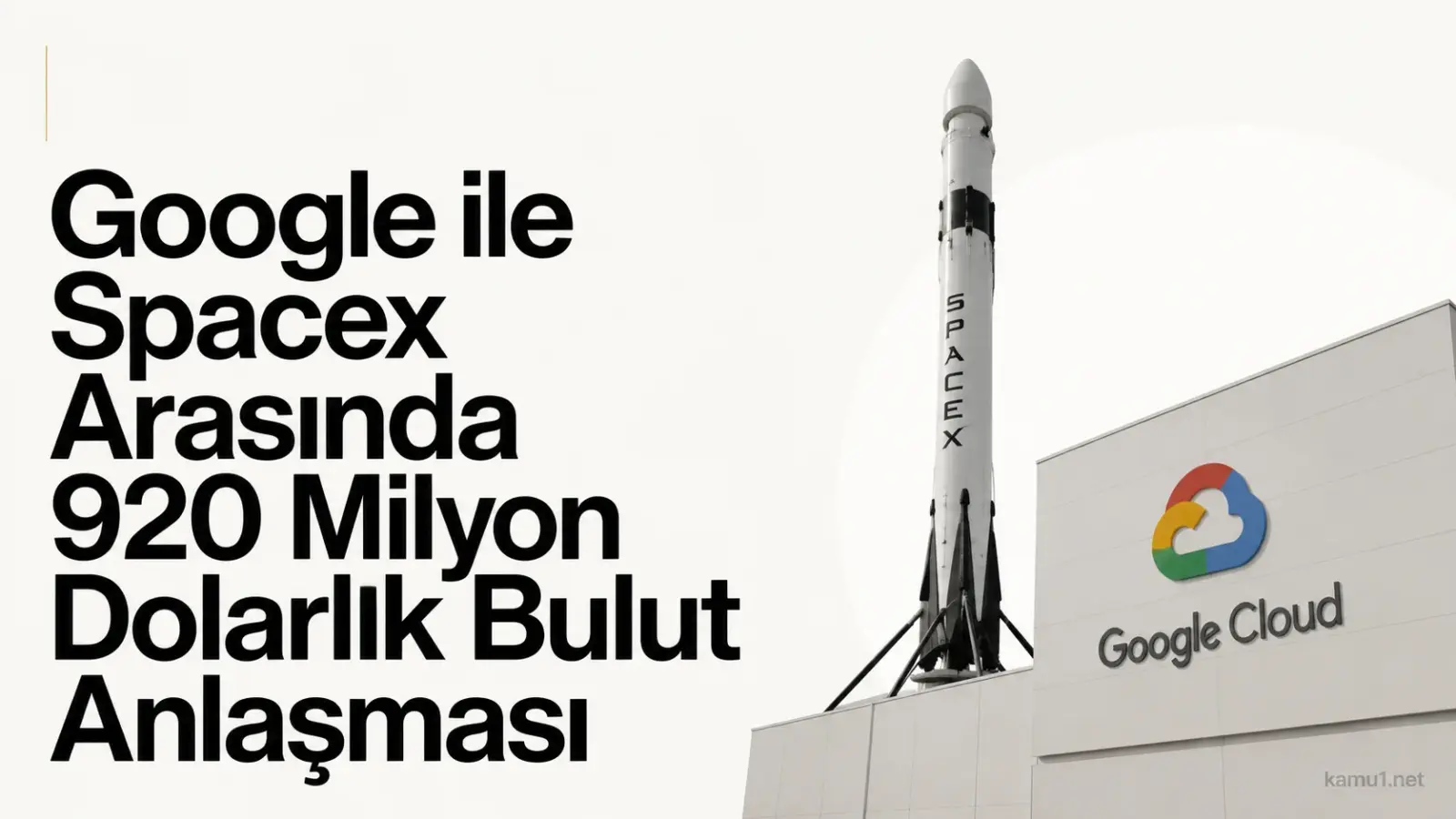 Google ve SpaceX arasında açıklanan bulut hizmetleri anlaşmasını simgeleyen teknoloji görseli