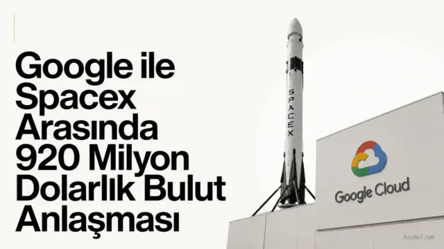 Google ve SpaceX arasında açıklanan bulut hizmetleri anlaşmasını simgeleyen teknoloji görseli