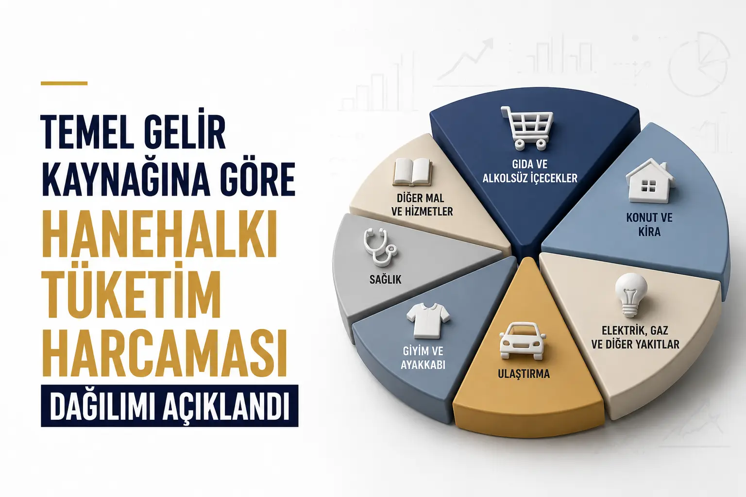 Hanehalkı tüketim harcamasının gelir kaynağına göre dağılımını gösteren ekonomik veri görünümü