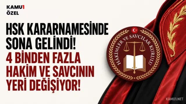4 binden fazla hakim ve savcının yeri değişiyor. HSK kararnamesinde sona gelindi. Kamu1’in edindiği bilgileri göre ; Kararnamenin 1-2 gün içerisinde yayınlanacağı Ankara ve bir çok büyükşehirde Cumhuriyet Başsavcılarının değişeceği kaydediliyor.