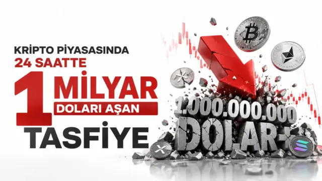 Bitcoin düşüşü sonrası kripto piyasasında 1 milyar doları aşan tasfiye hareketi