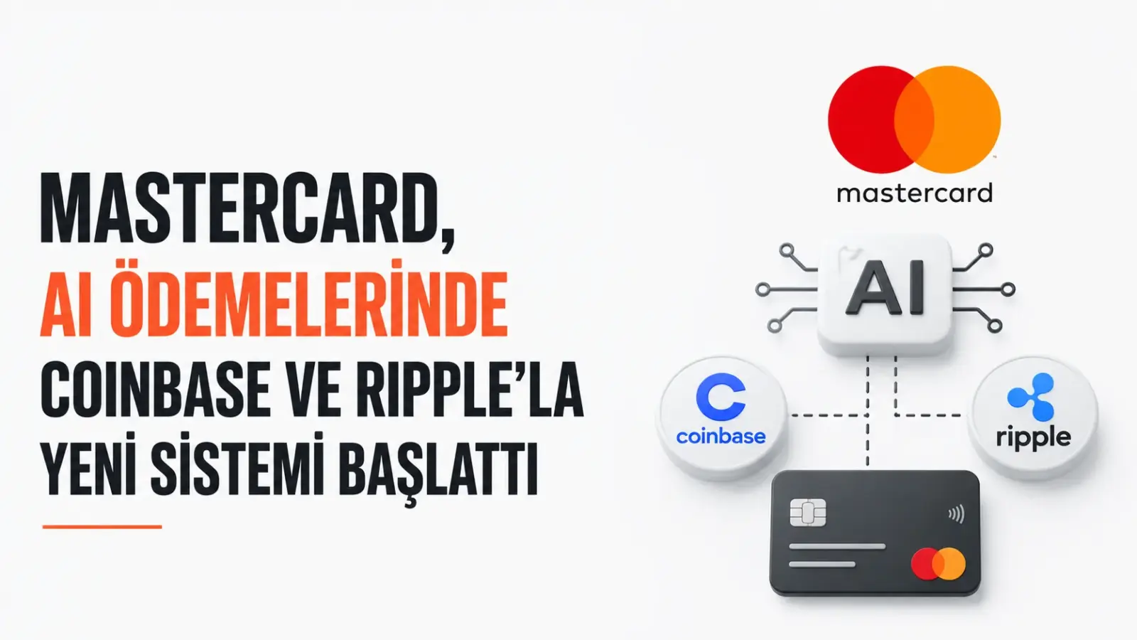 Mastercard logosu ve yapay zeka destekli dijital ödeme sistemi görseli