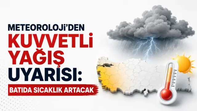 Kuvvetli yağış uyarısı verilen bölgeler için bulutlu ve yağışlı hava görünümü