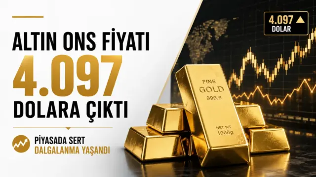 Küresel piyasalarda ons altın fiyatını gösteren ekonomi ekranı