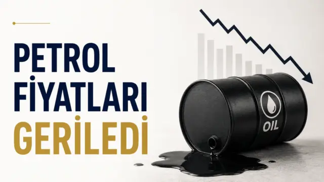 Brent petrol ve WTI fiyatlarındaki düşüşü gösteren petrol varilleri görseli