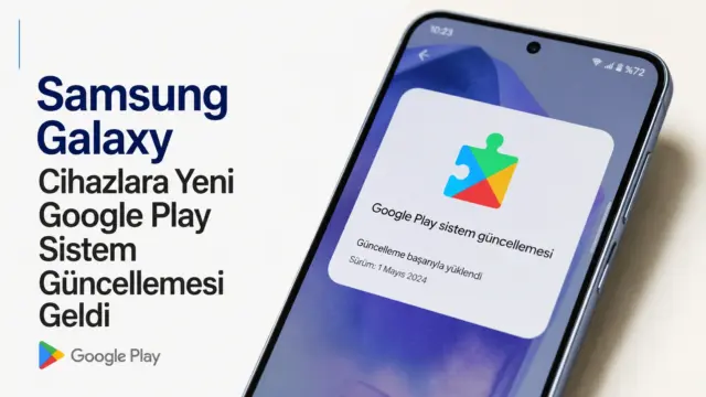 Samsung Galaxy telefon ekranında Google Play sistem güncellemesi kontrol menüsü