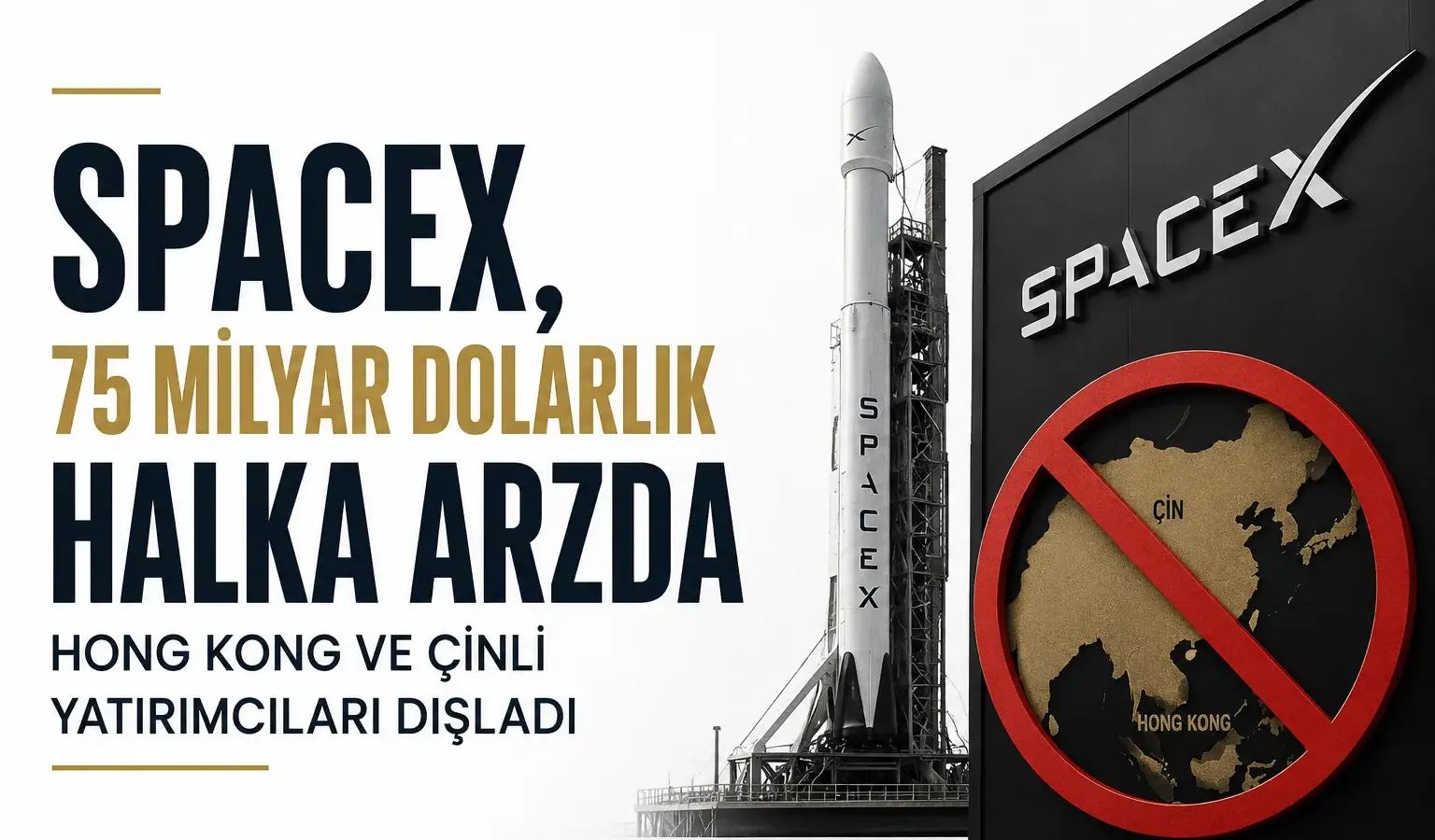 SpaceX logosu ve halka arz sürecini simgeleyen yatırım grafiği