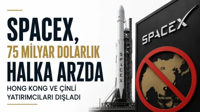SpaceX logosu ve halka arz sürecini simgeleyen yatırım grafiği