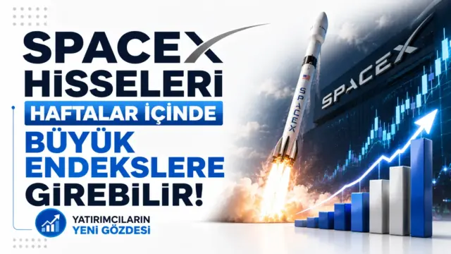 SpaceX hisselerinin büyük endeks fonlarına giriş sürecini gösteren piyasa ekranı
