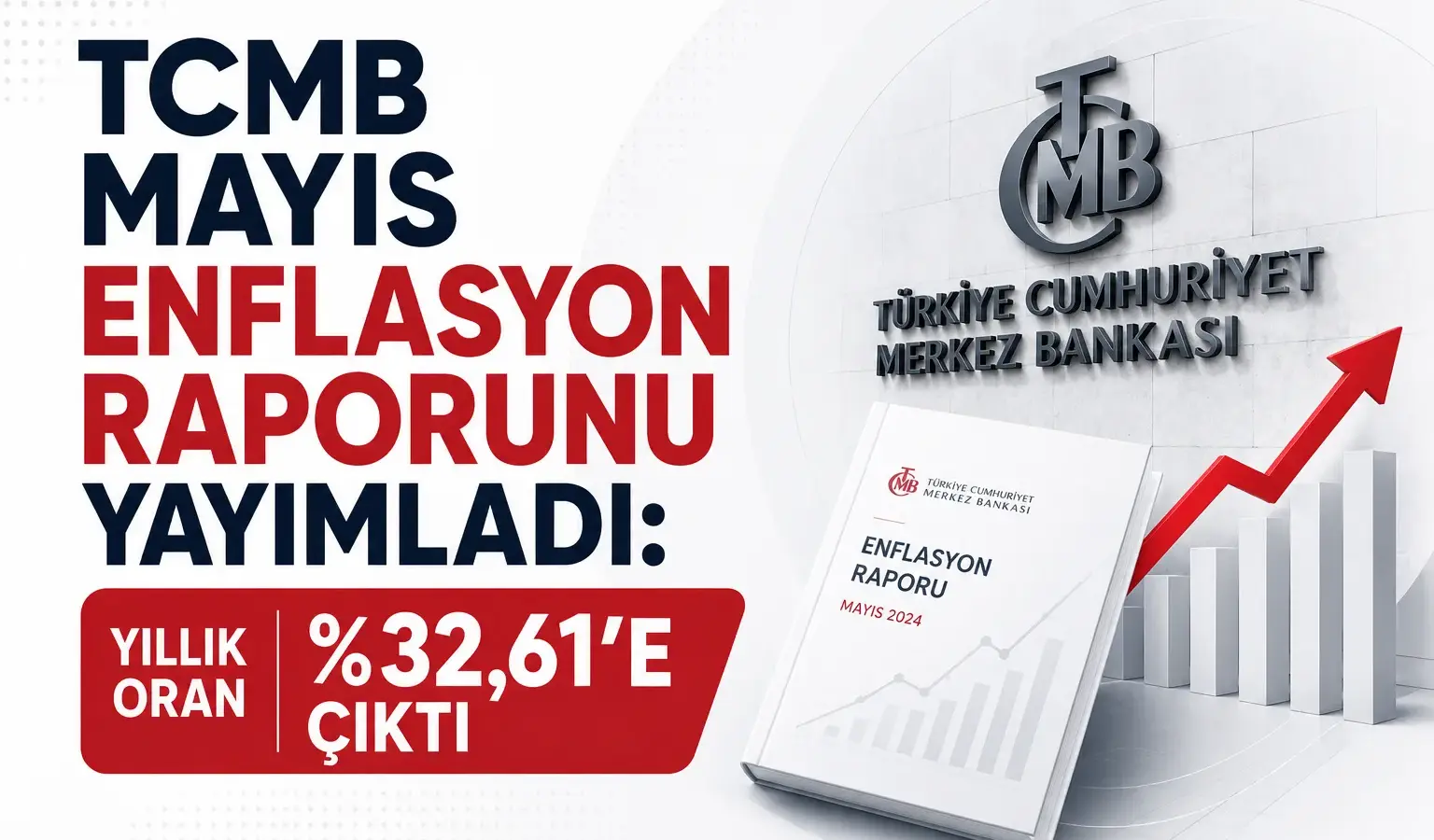 TCMB logosu ve enflasyon verilerini gösteren ekonomik grafik