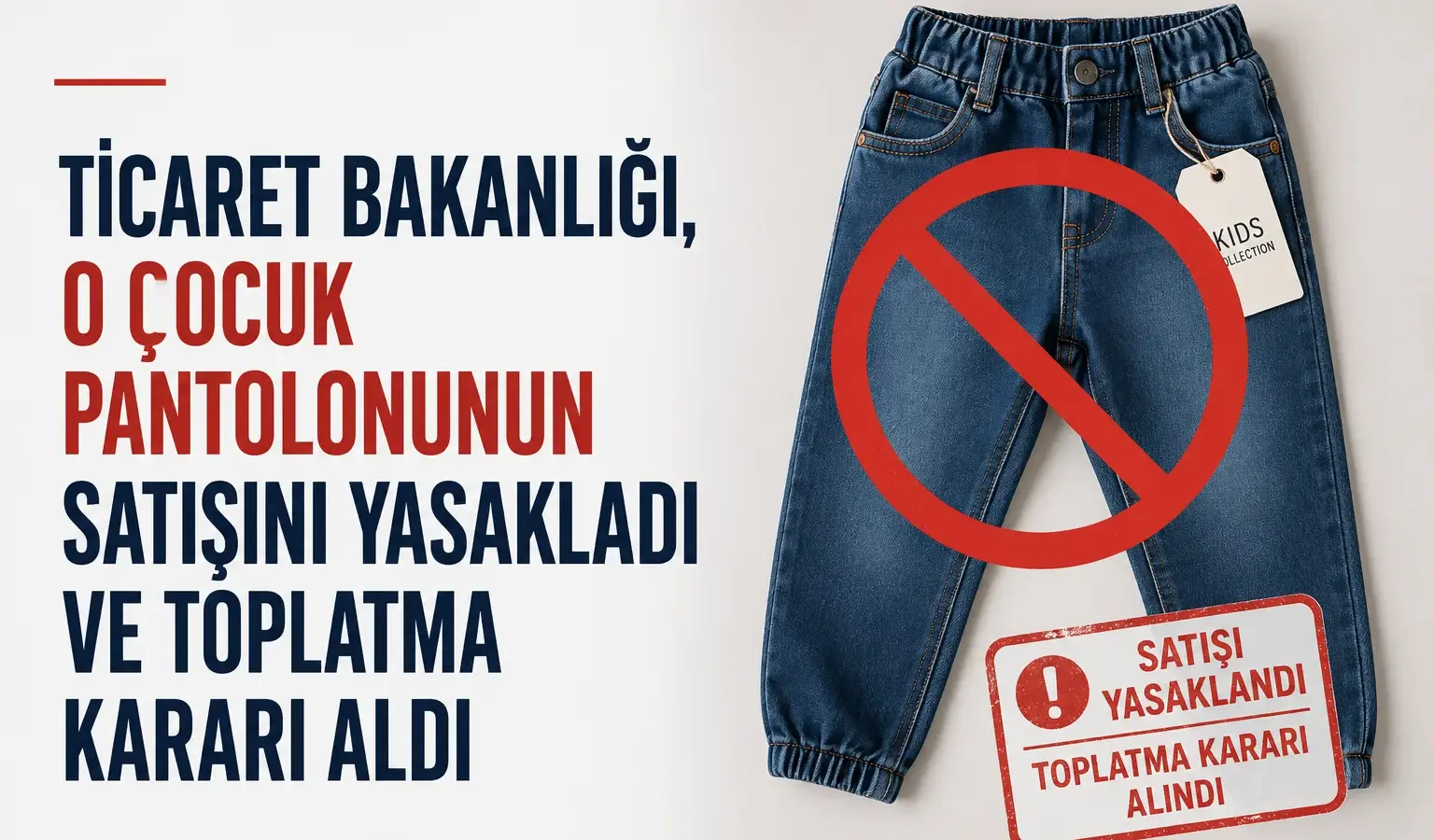 Ticaret Bakanlığı'nın güvensiz bulunan çocuk pantolonu için toplatma kararı