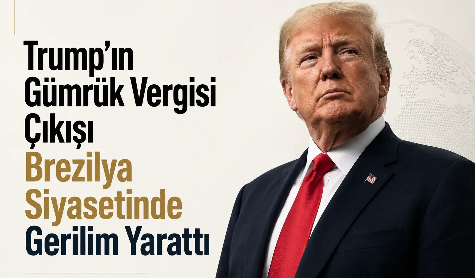 Donald Trump’ın gümrük vergisi çıkışının Brezilya siyasetinde yarattığı gerilimi anlatan görsel