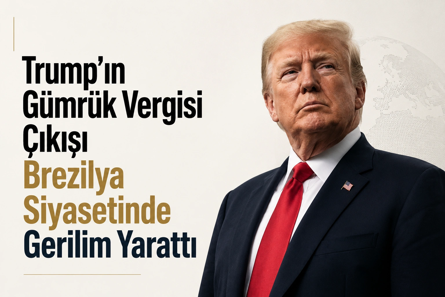 Donald Trump’ın gümrük vergisi çıkışının Brezilya siyasetinde yarattığı gerilimi anlatan görsel