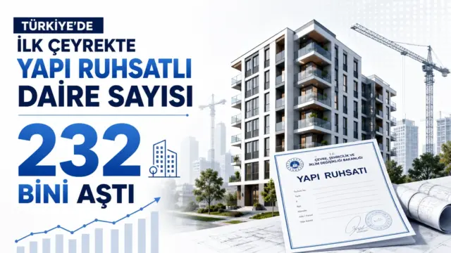 Türkiye'de ilk çeyrekte yapı ruhsatı verilen daire ve bina sayılarını gösteren konut inşaatı