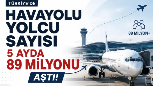 Türkiye’de havayolu yolcu sayısı 2026’nın ilk 5 ayında 89 milyonu aştı