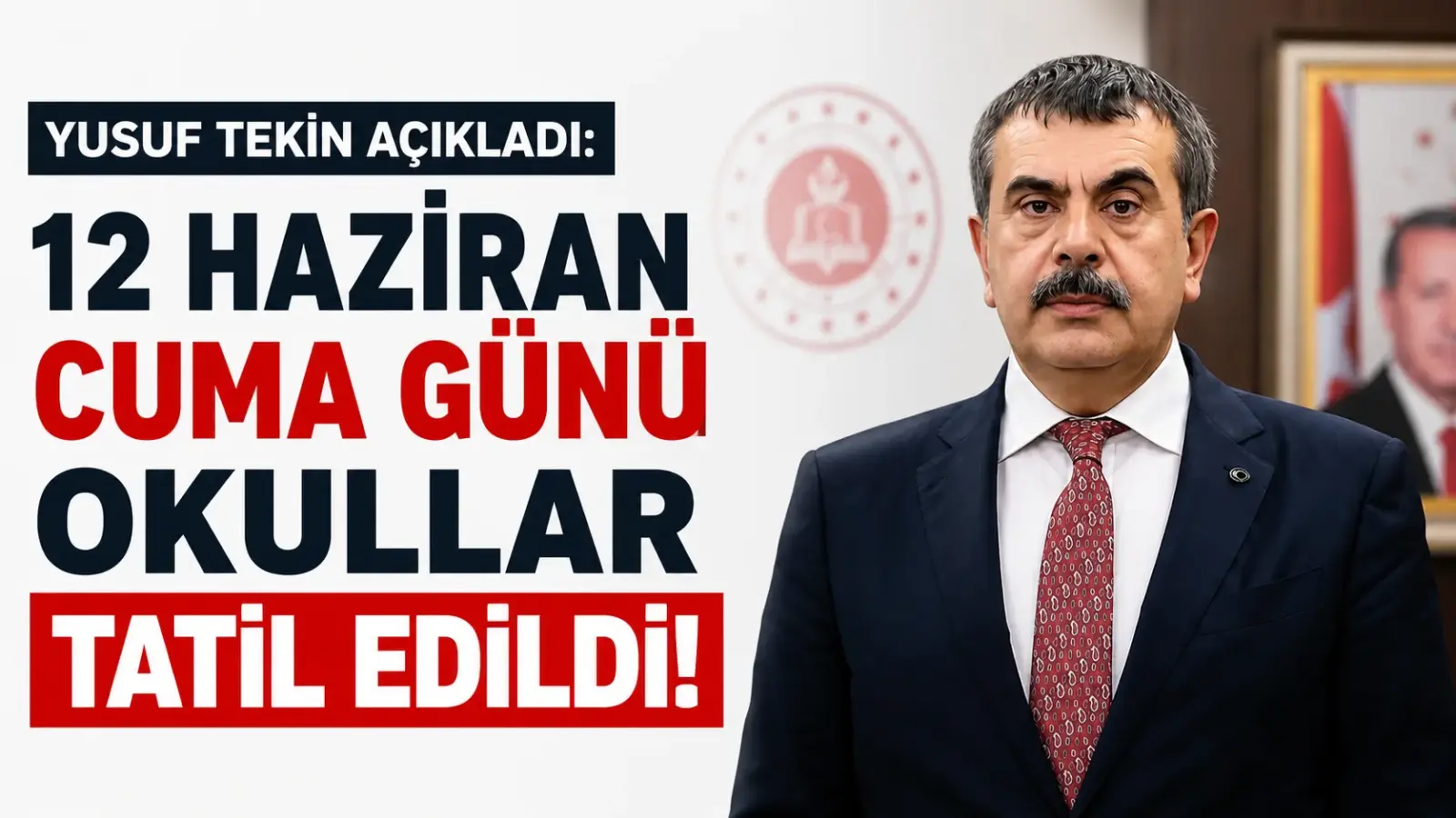 Yusuf Tekin’in LGS nedeniyle okulların tatil edildiğini duyurduğu açıklama